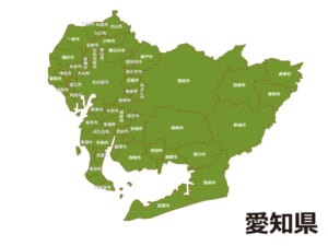 愛知県（市区町村別）の地図イラスト素材 | イラスト無料・かわいいテンプレート